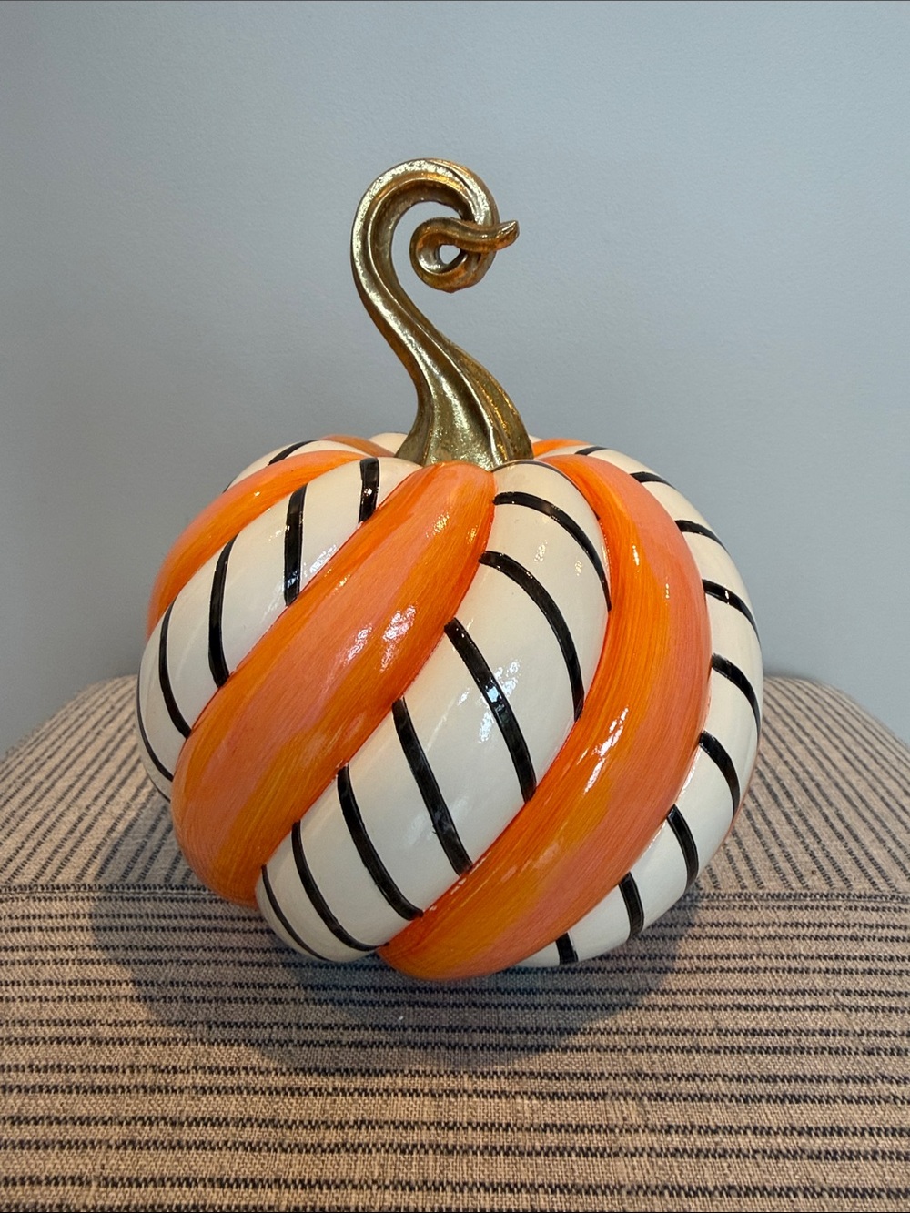 MacKenzie-Childs Trick or Treat Candy Swirl Pumpkin